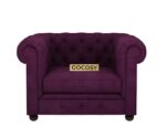 Chesterfield 1 Seater Sofa Set Wine Red - Image 3
