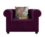 Chesterfield 1 Seater Sofa Set Wine Red - Image 2