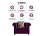 Chesterfield 1 Seater Sofa Set Wine Red - Image 6
