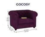 Chesterfield 1 Seater Sofa Set Wine Red - Image 7
