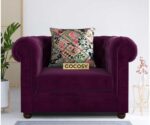 Chesterfield 1 Seater Sofa Set Wine Red