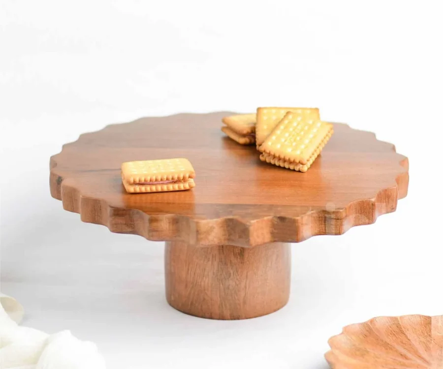 Wooden Cake Stand – 10” x 4” | Rustic Elegance Stand - Image 3