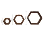 Hexagonal Wooden Candle Stand Set – Set of 3 | Rustic Decor - Image 4