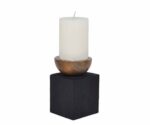 Wooden Candle Holder – 3.5"x 3.5"x6" Rustic Modern Design - Image 2
