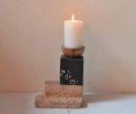 Wooden Candle Holder – 3.5"x 3.5"x6" Rustic Modern Design