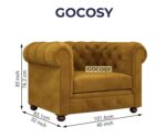 Chesterfield 1 Seater Sofa Mustard Color - Image 7