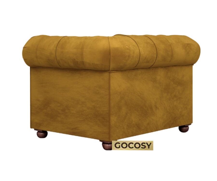 Chesterfield 1 Seater Sofa Mustard Color - Image 5