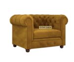 Chesterfield 1 Seater Sofa Mustard Color - Image 3