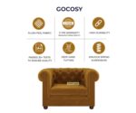 Chesterfield 1 Seater Sofa Mustard Color - Image 6