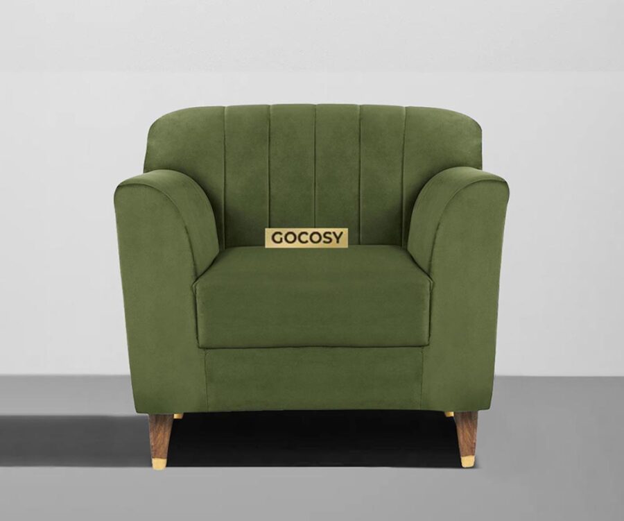 Maximo 1 Seater Sofa Olive Blue - Image 1