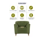 Maximo 1 Seater Sofa Olive Blue - Image 7