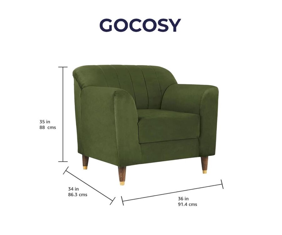Maximo 1 Seater Sofa Olive Blue - Image 8