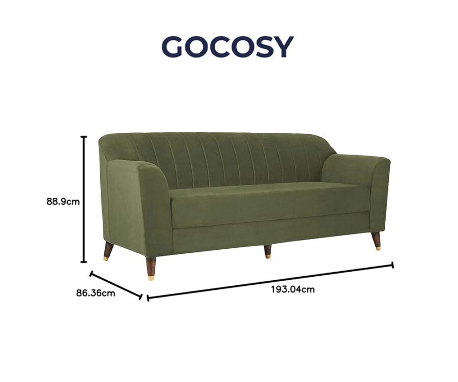 Maximo 3 Seater Sofa Olive Green - Image 8