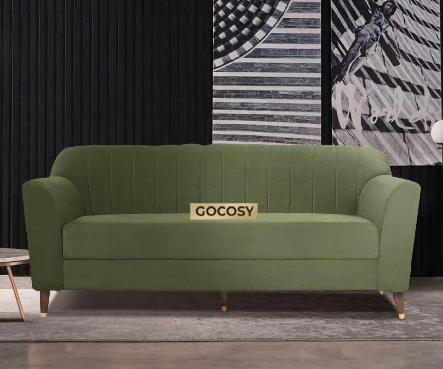 Maximo 3 Seater Sofa Olive Green - Image 1