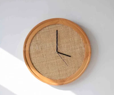 Woven Rattan Wall Clock | Mounted Clock | 16’’ x 1.5’’