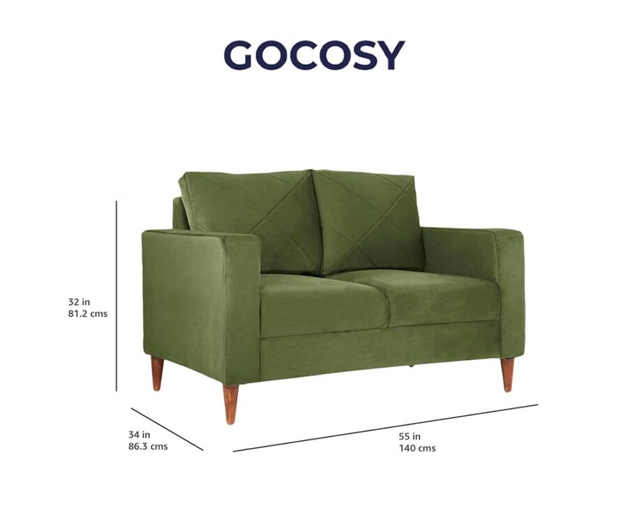 Crosso 2 Seater Sofa Mid Century Forest Green - Image 8