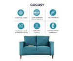 Crosso 2 Seater Sofa Mid Century Sky Blue - Image 7