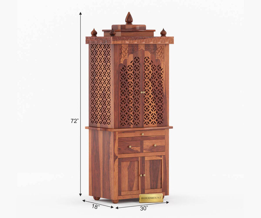 Jaali Doors Temple | Honey Finish - Image 5