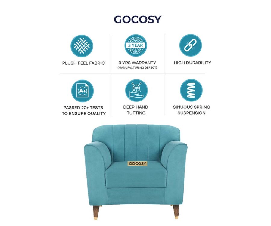 Maximo 1 Seater Sofa Tiffany Blue - Image 7