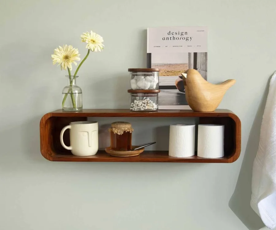 Shesham Wall Shelf | 24"x8"x7" | Hanging Wood Shelf - Image 1