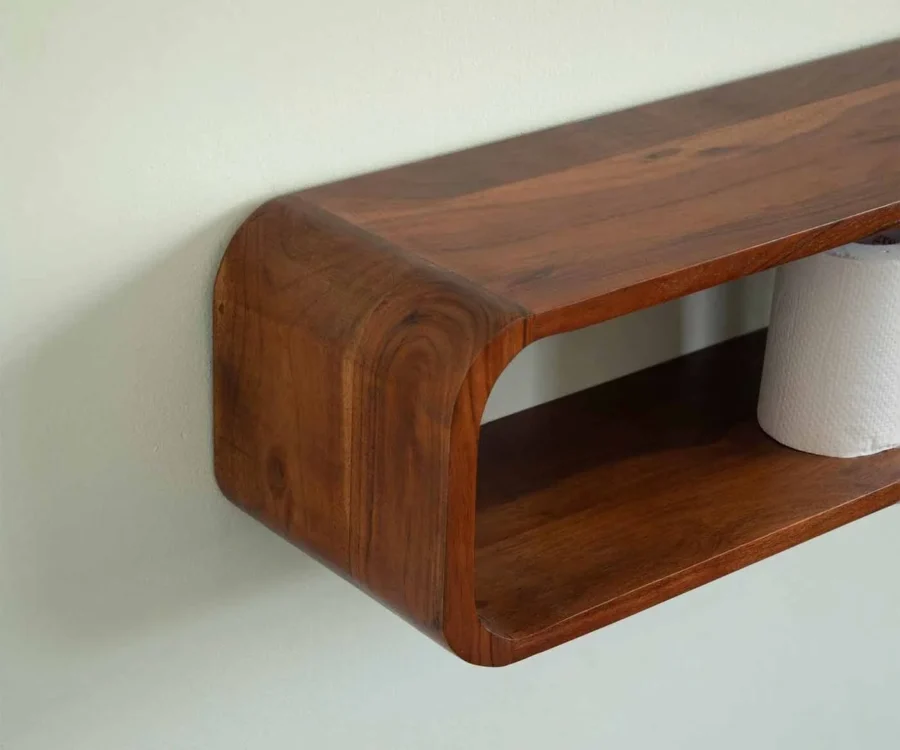 Shesham Wall Shelf | 24"x8"x7" | Hanging Wood Shelf - Image 3