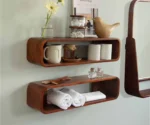 Shesham Wall Shelf | 24"x8"x7" | Hanging Wood Shelf - Image 4