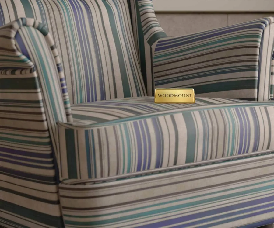 Flowra Wing Chair with Printed Fabric - Image 9