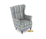 Flowra Wing Chair with Printed Fabric - Image 7