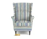 Flowra Wing Chair with Printed Fabric - Image 4