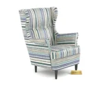 Flowra Wing Chair with Printed Fabric - Image 2