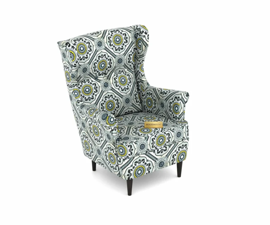 Flowra Striped Wing Chair – Comfort with Style - Image 2