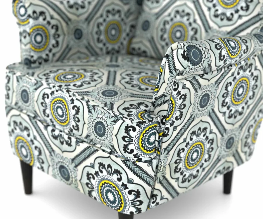 Flowra Striped Wing Chair – Comfort with Style - Image 3