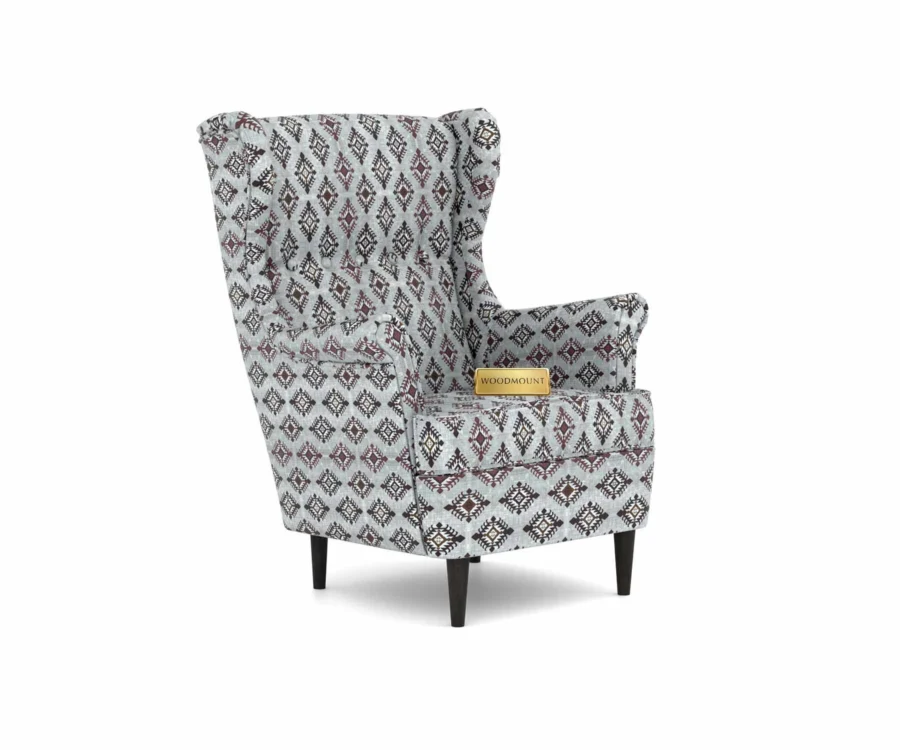 Cozy Wing Chair with Striped Fabric – Perfect for Reading Corners - Image 2