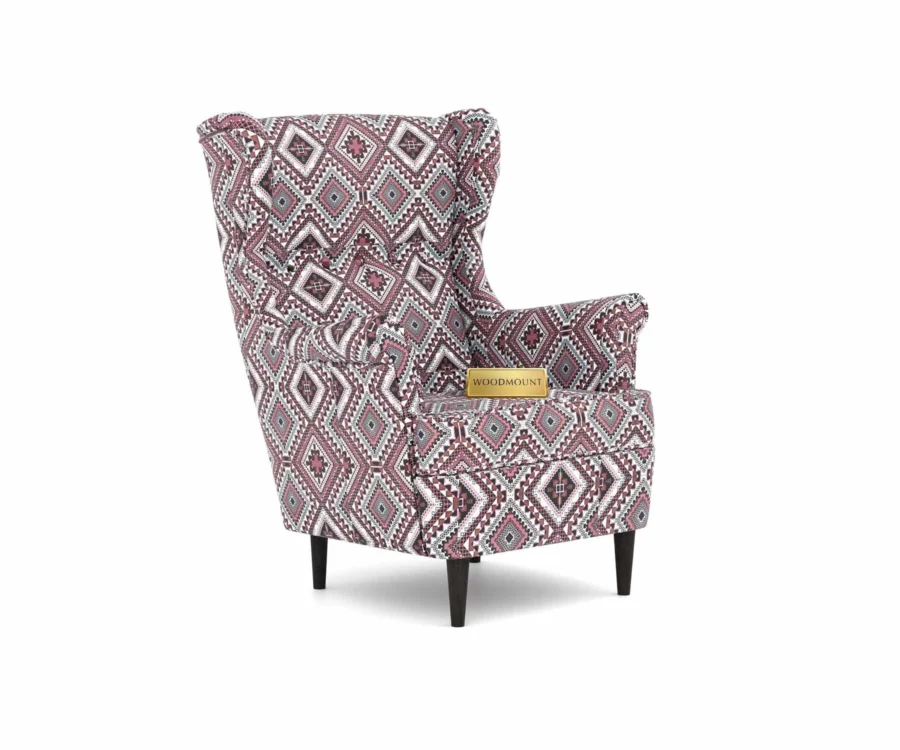 Flowra Wing Chair – Classic Geometric design Armchair by Woodmount - Image 8