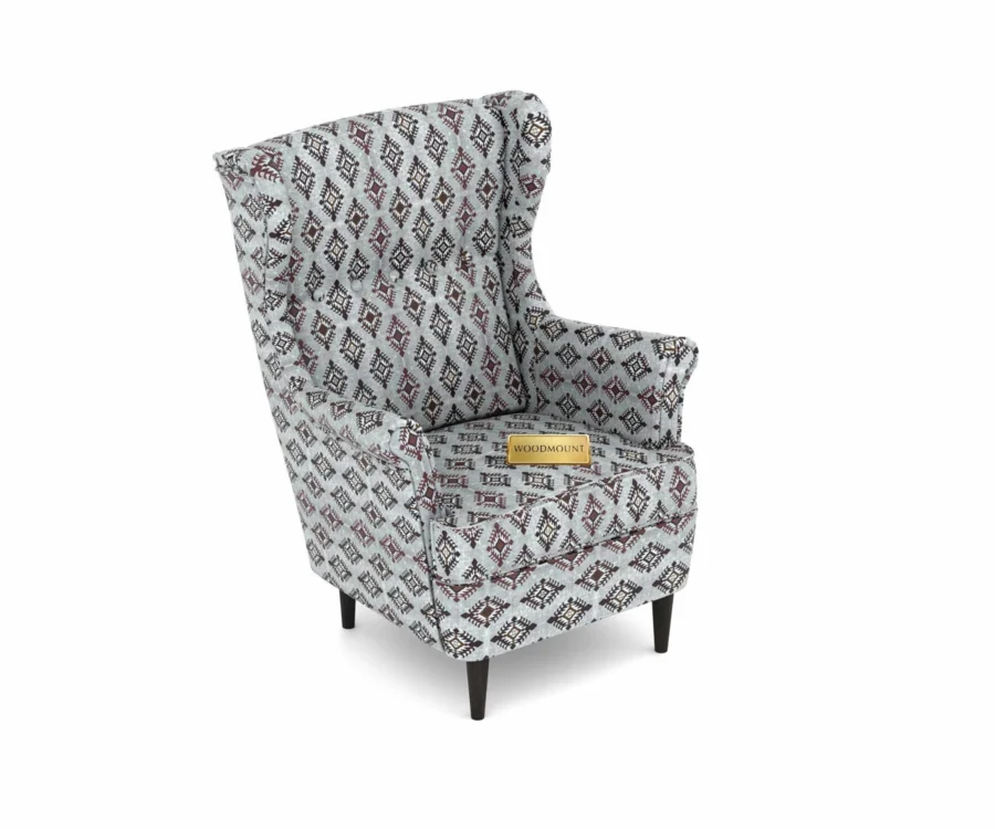 Cozy Wing Chair with Striped Fabric – Perfect for Reading Corners - Image 3