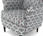 Cozy Wing Chair with Striped Fabric – Perfect for Reading Corners - Image 4