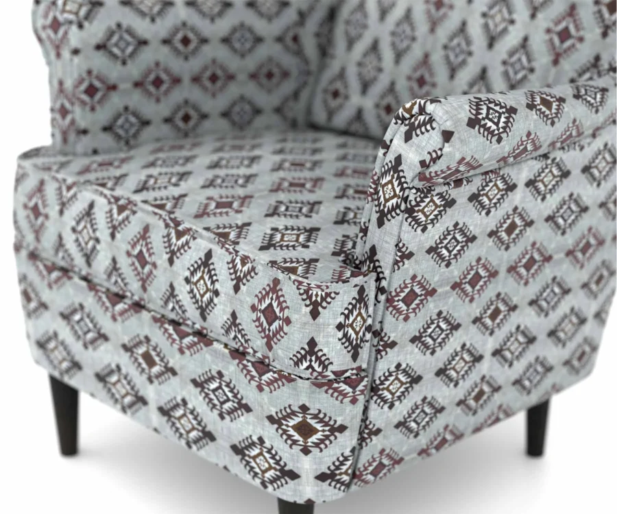 Cozy Wing Chair with Striped Fabric – Perfect for Reading Corners - Image 4