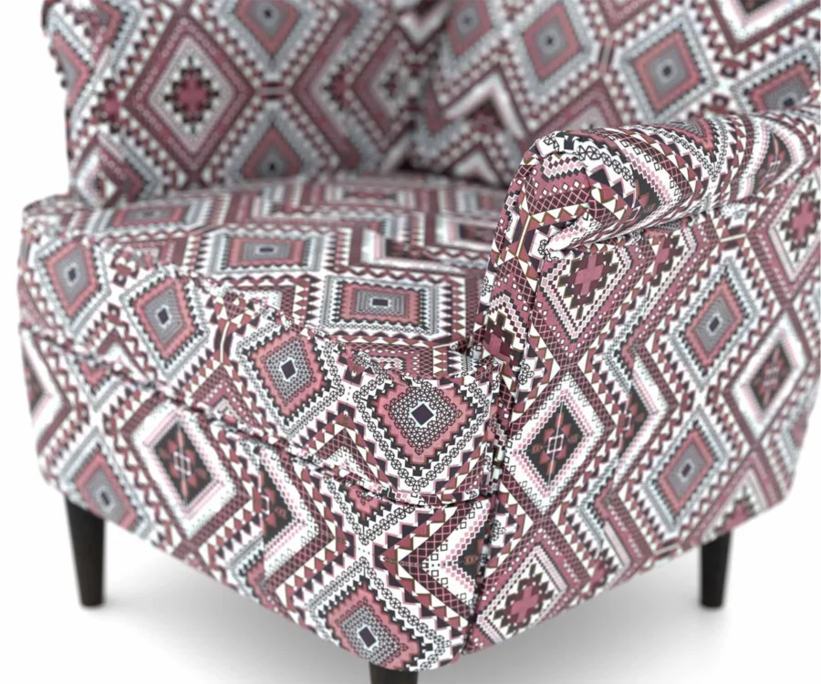Flowra Wing Chair – Classic Geometric design Armchair by Woodmount - Image 7