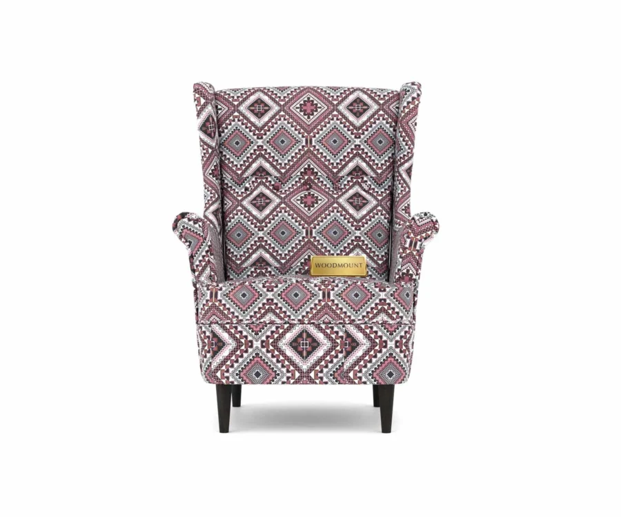 Flowra Wing Chair – Classic Geometric design Armchair by Woodmount - Image 6