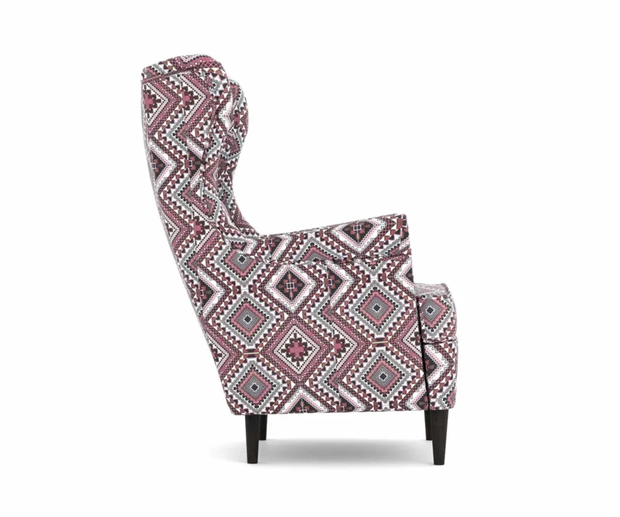 Flowra Wing Chair – Classic Geometric design Armchair by Woodmount - Image 5