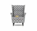 Cozy Wing Chair with Striped Fabric – Perfect for Reading Corners - Image 6