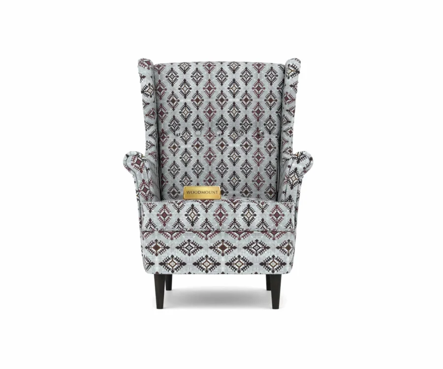 Cozy Wing Chair with Striped Fabric – Perfect for Reading Corners - Image 6