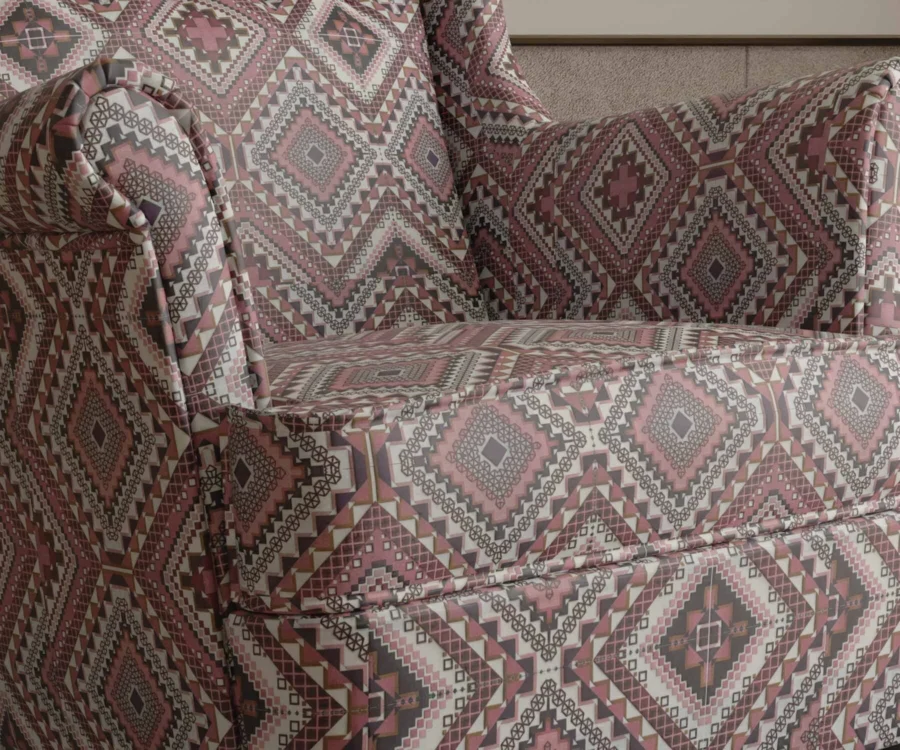 Flowra Wing Chair – Classic Geometric design Armchair by Woodmount - Image 3