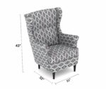 Cozy Wing Chair with Striped Fabric – Perfect for Reading Corners - Image 7