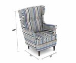 Flowra Wing Chair with Printed Fabric - Image 3