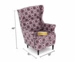 Designer Flowra Wing Chair with Premium Striped Upholstery - Image 2