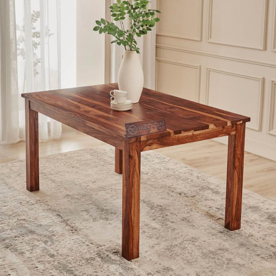 Woodmount Sheesham Wood 6-Seater Dining Table - Brown - Image 7
