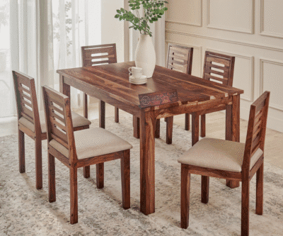 Woodmount Sheesham Wood 6-Seater Dining Table - Brown
