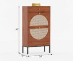 Royal Rattan | Solid Wood Tall Cabinet | Metal Legs | Honey Finish - Image 6