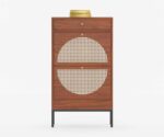 Royal Rattan | Solid Wood Tall Cabinet | Metal Legs | Honey Finish - Image 3